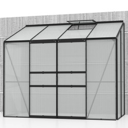 Structure aluminium anodisé résistante aux intempéries et panneaux polycarbonate protecteurs