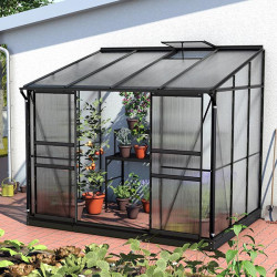 Intérieur de serre 5,2 m² avec polycarbonate isolant favorisant croissance des légumes