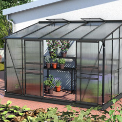 Espace de culture sous abri adossé 6,5 m² avec isolation et lumière diffusée par polycarbonate