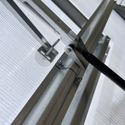 fixation piston ouverture fenetre de serre en verre