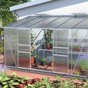 Serre adossée IDA 7800 – 7,8 m² en polycarbonate avec porte coulissante & lucarnes