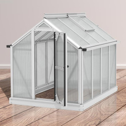 Structure légère en aluminium anodisé avec panneaux polycarbonate anti‑UV pour culture de plantes