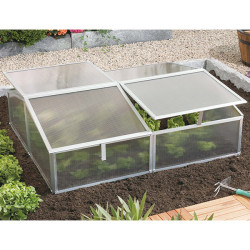 Mini serre Gaia 2X – 1,2 m² aluminium anodisé & polycarbonate 4 mm