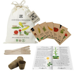Kit de jardinage permaculture, graines livret et pots