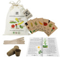 Kit de jardinage permaculture, graines livret et pots