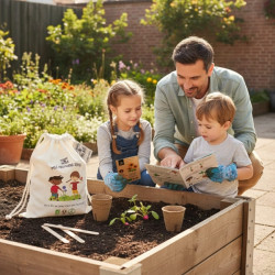 Kit jardinage enfant "Mes premiers semis" – Graines bio, pots et livret
