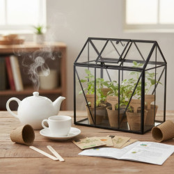 Kit de jardinage « Les plantes pour tisanes » – Graines, pots et livret