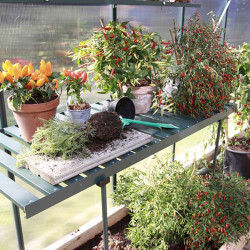 Table pliante en aluminium pour serre