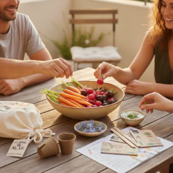 Kit de jardinage “Mes p’tits légumes apéro” – Graines, pots et guide