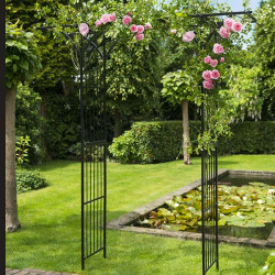 Pergola double droite en acier galvanisé laqué époxy noir