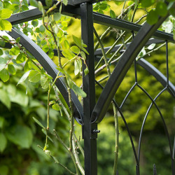 Pergola double droite en acier galvanisé laqué époxy noir