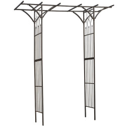 Pergola double droite en acier galvanisé laqué époxy noir