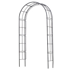 Pergola arche en acier galvanisé laqué époxy noir, tube Ø17 mm