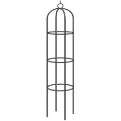 Obélisque de jardin métallique vert en acier plastifié hauteur 190 cm pour plantes grimpantes