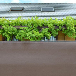 Brise-vue chocolat en HDPE anti-UV 200 g/m² occultant pour jardin et terrasse