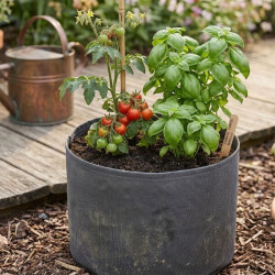 Sac de culture dans un potager