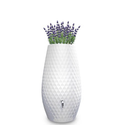 Réservoir d'eau de pluie 2en1 Triagon 230 L arctic avec fleurs