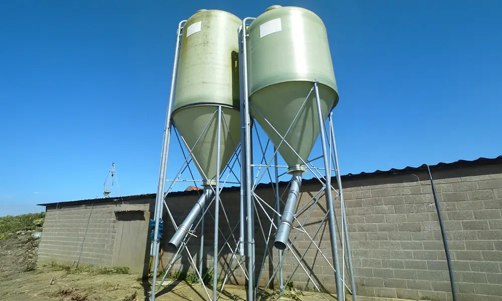 Double silos à grain nettoyé