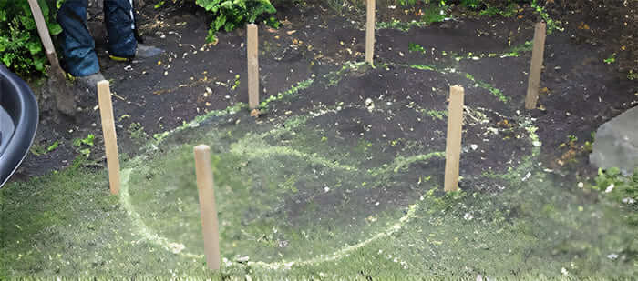 Choisir l'emplacement d'un bassin de jardin préformé avec marquage au sol