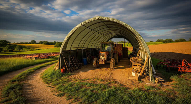Abri tunnel pour tracteur robuste avec 15 ans de durée de vie