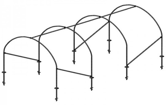 Schéma de la volière d'une largeur 4 m structure nue