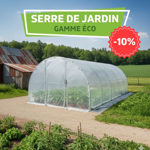 Soldes sur les serres tunnel Eco en bâche 
