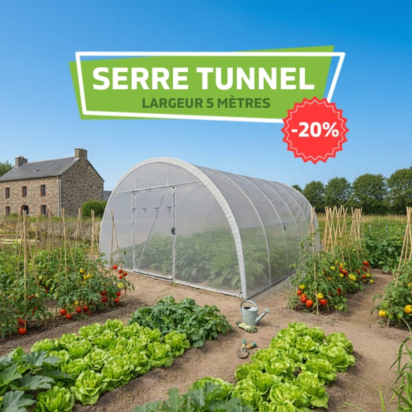 Promotion sur les serres tunnel largeur 5 mètres